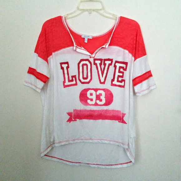 dELia*s Cropped Baseball Tee Large - Picture 2 of 5